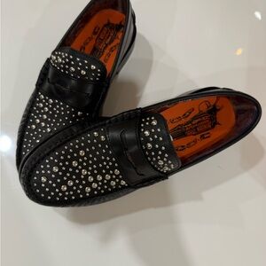 Naked wolf Black Studded Loafers